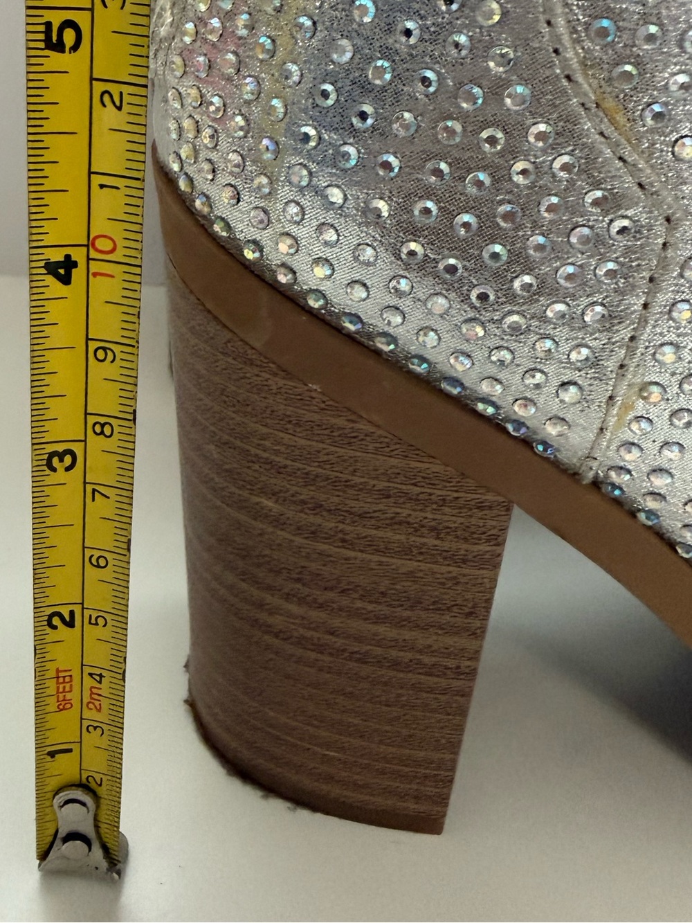 SHEIN Silver Crystal Embellished Western Booties - Women's Size 7.5 - Picture 11 of 14